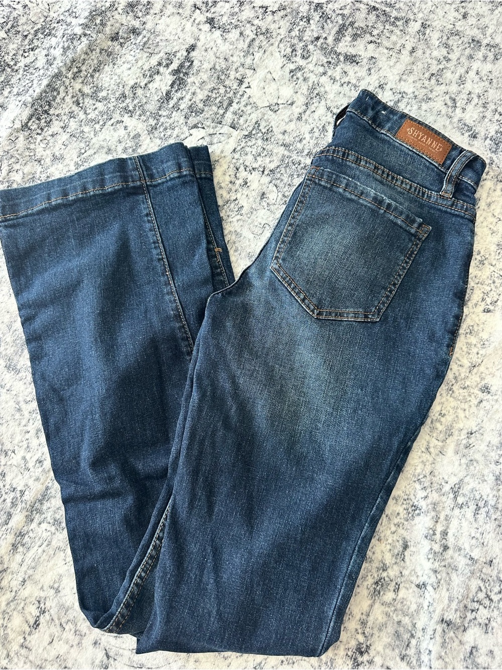Shyanne Womens Dark Blue Denim Jeans - Flare Cut